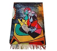 Toocool Sciarpa stola unisex Klimt Van Gogh Kandinsky Monet foulard con quadri famosi 70x170 cm Scialle Opere d'Arte A001 [Taglia unica, Yhs-037 Cubismo]