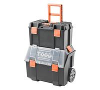 TOOD TBR130S Carrello portautensili con Contenitore Inferiore di Facile Accesso, Nero e Arancione