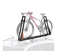 TOOENJOY - Supporto da tetto per bicicletta e auto, supporto verticale per bicicletta sul tetto con doppio braccio di carico e blocco a cricchetto sicuro, solo per barra trasversale mobile