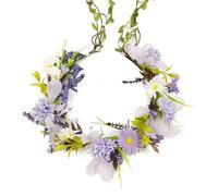TooGet Cerchietti con Corona di Fiori per Donne Accessori per Capelli Corona Floreale Bohemien Fiori Copricapo di Artificiali Capelli per Matrimoni, Viaggi, Feste a Tema - Viola