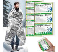 TOOHAO Coperta Termica Emergenza 8 Pezzi, 210×160cm, Coperta Isotermica Argento, Telo Termico per Escursionismo Sopravvivenza Pronto Soccorso Auto, Resistente Antistrappo