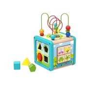 Tooky Toy 921 TL088 EA Wooden Play Cube, Blue (Bright Blue)