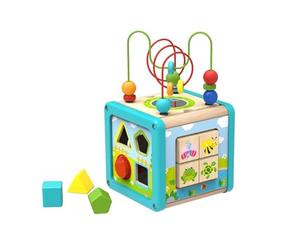 Tooky Toy 921 TL088 EA Wooden Play Cube, Blue (Bright Blue)