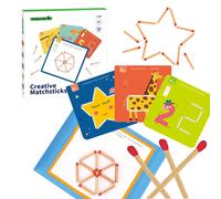 TOOKY TOY gioco logico Montessori in legno con bastoncini magnetici, 58 pz