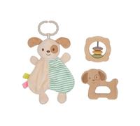 TOOKY TOY Set Giochi Neonato in Legno FSC con Sonaglio e Giochi da Afferrare, Gioco Montessori Prima Infanzia, Stimola Sviluppo Motorio e Sensoriale, da 6 Mesi - 3 Pezzi