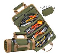 Tool Bag, Tool Roll Up Bag, Heavy Duty Tool Organizer for Men, Portable Roll Up Tool Bag Tool Roll Organizer For Mechanic, Electrician & Hobbyist, Car Camping Gear -Green