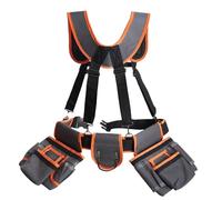 Tool Belt, Utility Toolbelt, Adjustable Waist Holder With Suspenders And 19 Pockets For Electrician, Construction, Plumbing, Outdoor Maintenance, Repairs, Home Projects, Heavy-Duty