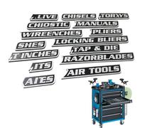 Tool Box Labels - 12 pezzi 3D Printed Reusable Organization Stickers,Magnetic Tool Box Organization Labels | For Drawers Cabinets Metal Surfaces