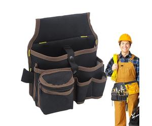 Tool Pouch, Tool Waist Bag, Multi-Pocket Storage, Sturdy Oxford Cloth and Hardware Belt for Carpenters, Electricians, Gardeners, Holding Hammers, 8.07x4.72x9.25 inches