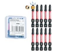 toolant Robertson - Set di punte quadrate per trapano, confezione da 10 pezzi, 5,1 cm, gambo esagonale, cacciavite a testa quadrata #2