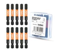 toolant Set di 10 punte per trapano a testa esagonale da 6 mm, con codolo esagonale S2, in acciaio S2, punte lavorate CNC con magnetismo, lunghezza 5,1 cm, con scatola portaoggetti