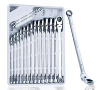 Toolant Set di chiavi a cricchetto extra lunghe con testa flessibile e testa fissa offset, set di chiavi combinate a doppia estremit a scatola i