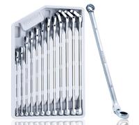 Toolant Set di chiavi a cricchetto extra lunghe con testa flessibile e testa offset fissa, set di chiavi combinate a doppia estremit a scatola i