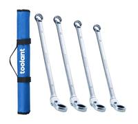 toolant Set di chiavi a cricchetto extra lunghe, testa flessibile e testa offset fissa, set di chiavi combinate a doppia estremità, in acciaio CR-V, metriche da 21 a 24 mm, 4 pezzi, con custodia