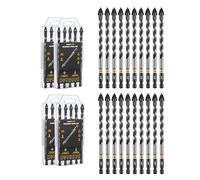 toolant Set di punte eccentriche seghettate per muratura da 3/8" (20 pezzi), punte da trapano a quattro bordi per calcestruzzo per vetro, piastrelle, mattoni, cemento, cemento, plastica, punta in