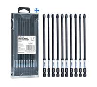 toolant Set di punte magnetiche per cacciavite a percussione Phillips # 2 lunghe 15,2 cm, 10 pezzi, inserti in acciaio S2 PH2 con punte lavorate a CNC per trapano elettrico