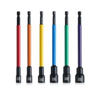 toolant Set di punte per cacciavite extra lunghe, 6 pezzi, set di cacciaviti magnetici SAE/metrici, 1/4 '' ~ 9/16 '', cambio rapido da 1/4 ''