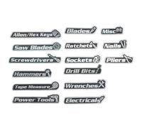 Toolbox Label - TPU, 1.57~4.72in Organizating Tag Magnetic Steel Tags | Durable Storage Labels, Tool Box Label Set For Garage, Workshop, Warehouse, Cabinets, Drawers, Carts, Workshop Organization