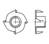 TOOLCRAFT 159329 Dadi a ragno M8 Acciaio galvanizzato zinco 100 pz.