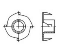 TOOLCRAFT 159329 Dadi a ragno M8 Acciaio galvanizzato zinco 100 pz.