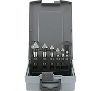 TOOLCRAFT 1614138 - Set di 6 svasatori conici, 6,3 mm, 8,3 mm, 10,4 mm, 12,4 mm, 16,5 mm, 20,5 mm, codolo cilindrico HSS, 1 pezzo