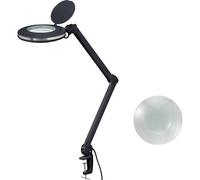 TOOLCRAFT 2178611 Lente di ingrandimento a LED nero 5 127 mm con supporto a mo