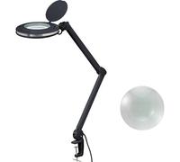 TOOLCRAFT 2178611 Lente di ingrandimento a LED nero 5 127 mm con supporto a mo