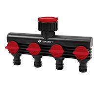 TOOLCRAFT 2302371 - Distributore a 4 vie, in plastica, 26,44 mm (3/4) AG, 33,25 mm (1) AG con valvola di regolazione