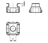 TOOLCRAFT 521835 Dadi in gabbia M6 Acciaio 10 pz.
