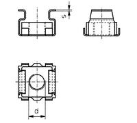 TOOLCRAFT 521847 Dadi in gabbia M6 Acciaio 10 pz.