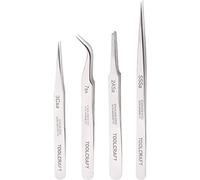 TOOLCRAFT 816747 KIT PINZETTE 4 PARTI SS SA 2A 7 3C PIATTE-TONDE