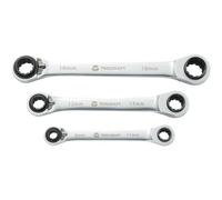 TOOLCRAFT 819162 Kit chiavi poligonali doppie a cricchetto 3 parti 8 - 19 mm N/