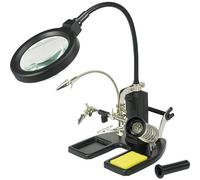 TOOLCRAFT 826054 Terza mano con lampada dingrandimento a LED Ingrandimenti=2 x