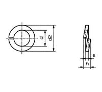 TOOLCRAFT B5 D127:A2K 188667 - Anelli a molla, diametro interno: 5,1 mm, M5 DIN 127, in acciaio armonico, 100 pezzi