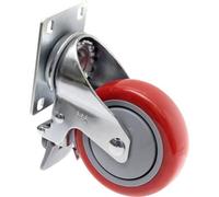 Toolcraft to 5137956 rotella girevole con fermo pu 100 mm piastrina ad