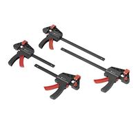 TOOLCRAFT TO-7870761 Morsetto di serraggio a Una Mano, Kit da 4 (15 cm e 30 cm) Apertura (Max.):300 mm Dimensione del p