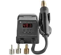 TOOLCRAFT ZD-8908 Stazione ad aria calda I SMD, dissaldante, ventola ad aria calda, tubi termoretraibili, temperatura di saldatura regolabile, stazione di saldatura digitale, 300 Watt, 100 - 500 °C,