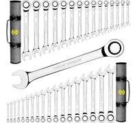 TOOLGUARDS Set completo di chiavi a cricchetto, metriche e standard, set di chiavi combinate a cricchetto, 33 pezzi, grande
