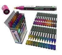 TOOLI-ART 24 gemme colorate matite acriliche pennarelli medi punta da 3 mm pittura su pietra bicchieri di vetro legno metallo tela dettagli atossici a base d'acqua asciugatura rapida