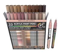 TOOLI-ART Set di 22 pennarelli acrilici per pittura a pietra, 0,7 mm, punta extra fine per pittura a pietra, vetro, legno, metallo, tela, atossico, a base d'acqua, ad asciugatura rapida