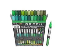 TOOLI-ART Set di pennarelli acrilici con punta a pennello flessibile, tratto da 1 a 7 mm, per pittura su roccia, scritte a pennello, vetro, tazze, legno, metallo, tela, tessuto, plastica, atossici, ad