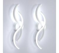 Toolight 2 Pezzi Applique Parete Interno, 15W 1687LM Lampada da Parete LED Moderna, Lampada da Muro Camera da Letto in Alluminio per Soggiorno Scale Corridoio, Bianco Freddo 6500K, Bianco, 41CM