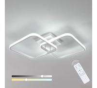 Toolight 50W 5625LM Plafoniera LED Soffitto Dimmerabile, Lampadario LED Soffitto con Telecomando 3000K-6500K 64cm, Moderna Plafoniera Quadrata per Camera da Letto Bagno Soggiorno Cucina Corridoio