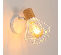 Toolight Applique da Parete Industriale Vintage E27 Lampada da 1pcs-bianco