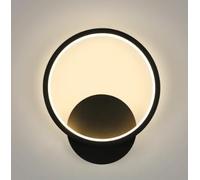 Toolight Applique da parete Interno Moderno, 12W 1350LM Lampada da Parete Rotonda, Lampade da Muro Alluminio per Camera da Letto Bagno Corridoio Soggiorno Scale Ø20cm, Bianco Caldo 3000K