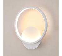 Toolight Applique da Parete Interno Moderno, 12W 1350LM Lampada da Parete Rotonda, Lampade da Muro Alluminio Bianca Calda 3000K per Camera da Letto Bagno Corridoio Soggiorno Scale Ø20cm, Bianca
