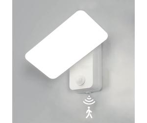 Toolight Lampada da Parete Esterno LED, 16W 1800LM Applique da Esterno con Sensore di Movimento IP65, Angolo del Regolabile 360°, Lampada a Muro per Terrazzo Corridoio Giardino, Luce Fredda 6500K