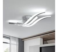 Toolight Lampada da soffitto, 24W Plafoniera LED Soffitto Argento Moderna Ondulato Design, Lampadario Corridoio Luce Fredda 6500K, Lampadario LED per Soggiorno Corridoio, 52CM