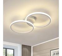 Toolight Lampada da Soffitto Moderna 42W 4500K Bianco 54cm Soggiorno Cucina | Plafoniera LED 4725LM, 2 Luci a Doppio Cerchio, Alluminio, Luce Naturale, Design Elegante, per Camera Corridoio