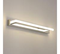 Toolight Lampada da Specchio Bagno 9W 800LM, 42cm Applique LED da Specchio Bagno Moderno, 4500K Luce Naturale, Argento, 220-240V